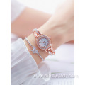 Diamond Women's Watch Quartz Steel Fashion Rose Gold Charm Rhinestone Cross Luxury Wristwatch BS 1531 Ladies Dress Watches